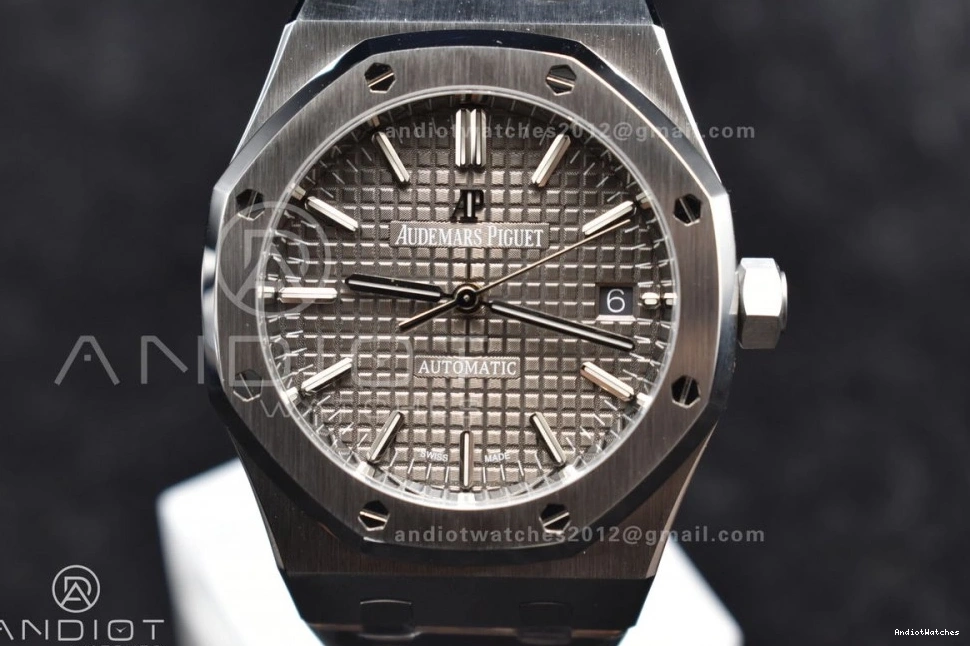 Royal Oak Gray Edition 1030 on 37mm Super SS Textured SS Bracelet Best SA3120 1:1 ZF Clone Dial 15450 MultiPurpose 0524